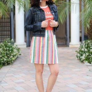 J Crew Mixed Stripe Mini Skirt ("Sidewalk Skirt")